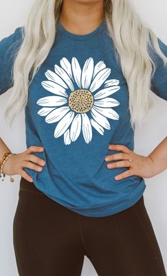 Flower Graphic Tee - H. Blue