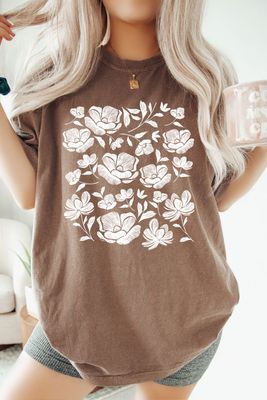 Vintage Flower Tee - Espresso