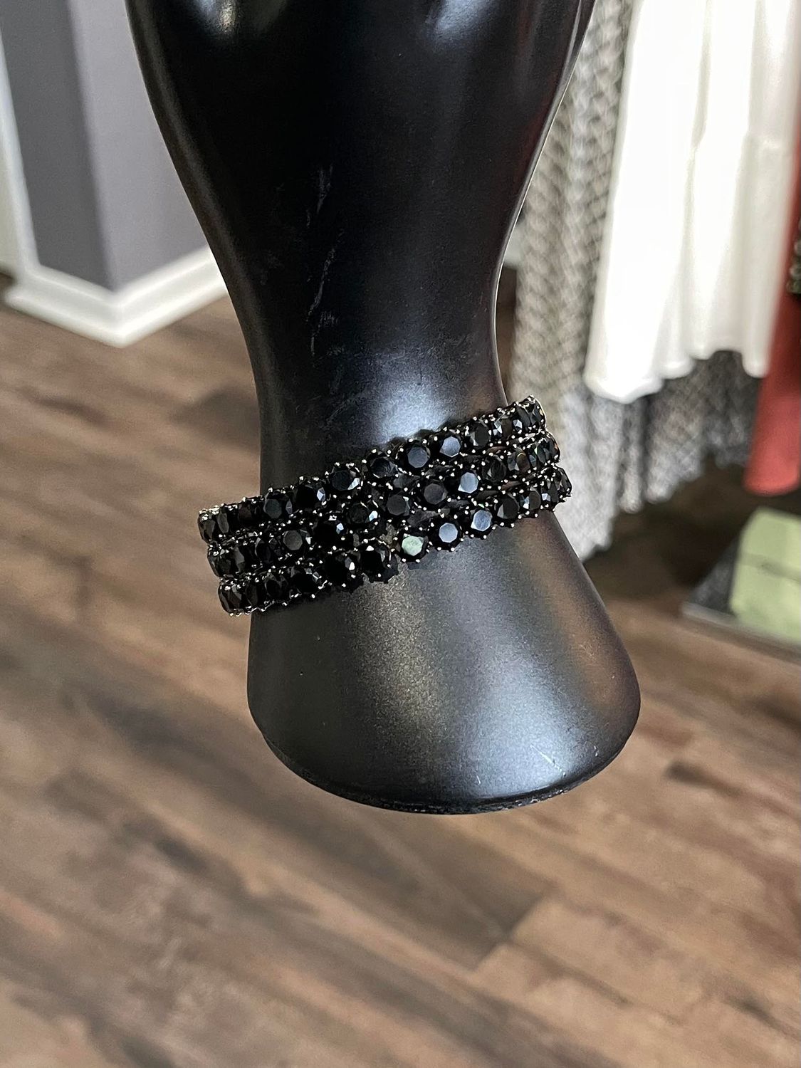 3 Row Gem Bracelet, Color: Black