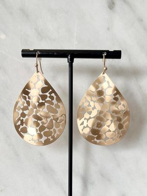 Gold Teardrop Bent Earrings