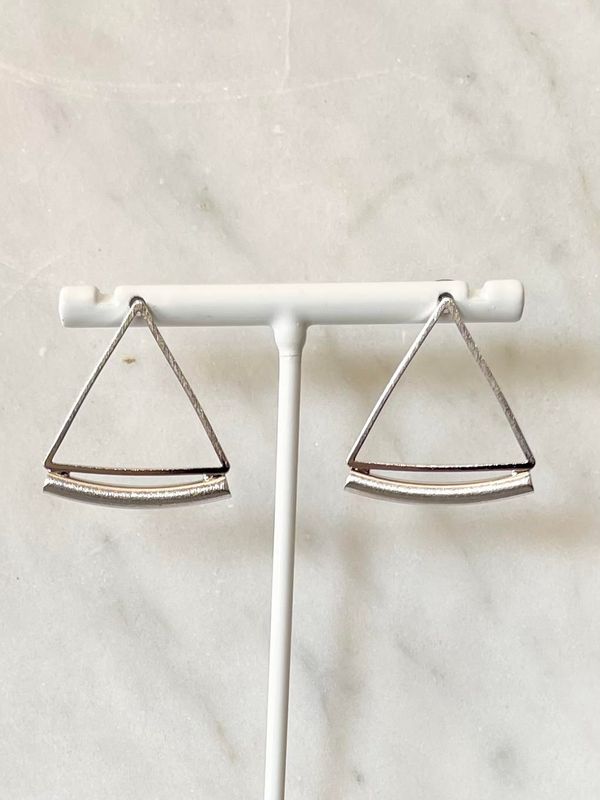 Silver Triangle Earrings