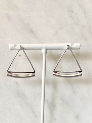 Silver Triangle Earrings