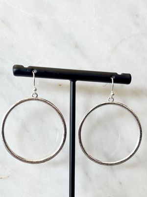 Silver Circle Dangle Earrings