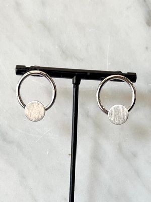 Silver Circle Drop Earrings