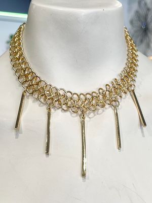Thick Gold Choker with Long Posts