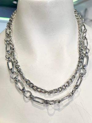 Silver Layered Chain Necklace