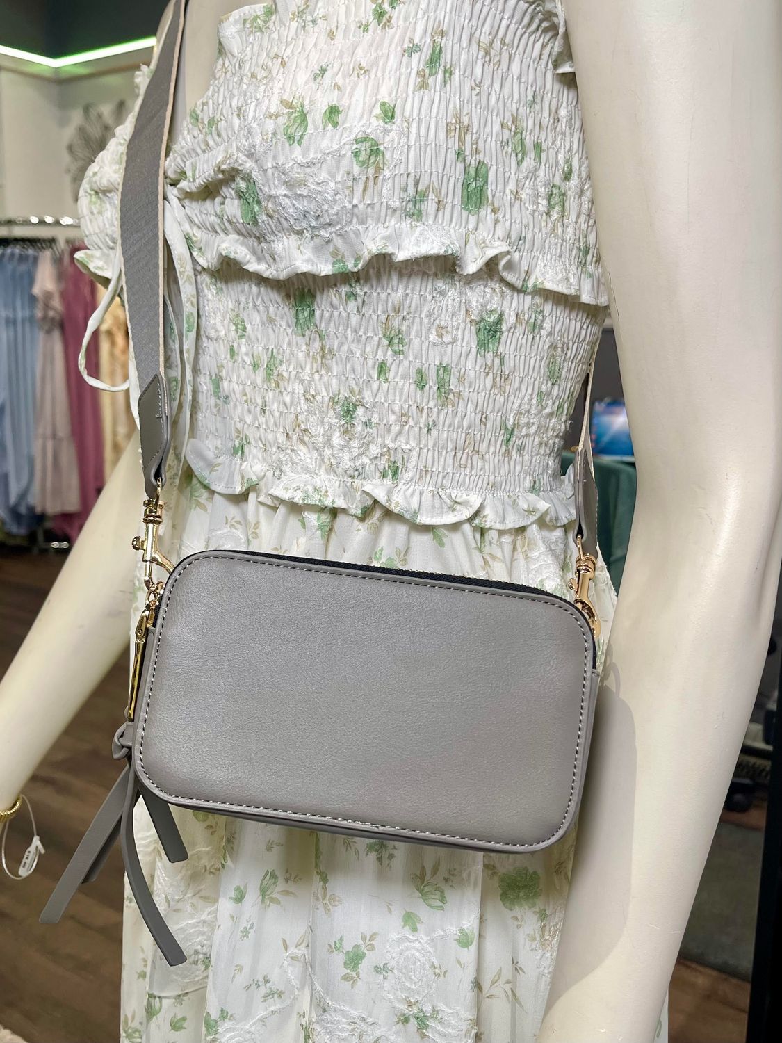 Small Rectangle Crossbody (Multiple Colors), Color: Grey
