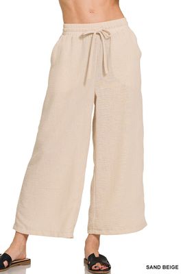 Emily Cropped Pants - Sand Beige