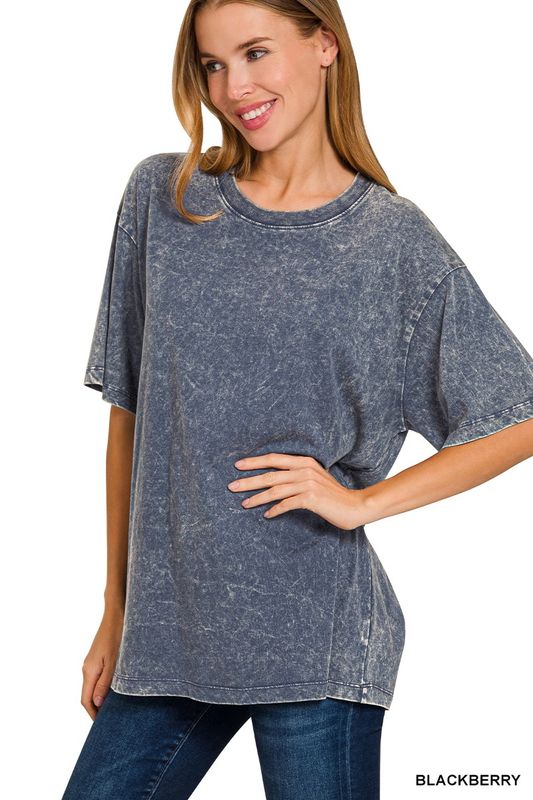 Mineral Washed Tee - Blackberry