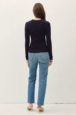 Becky Basic Sweater - Navy