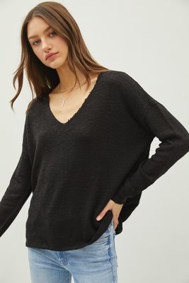 Cassidy V-Neck Sweater - Black