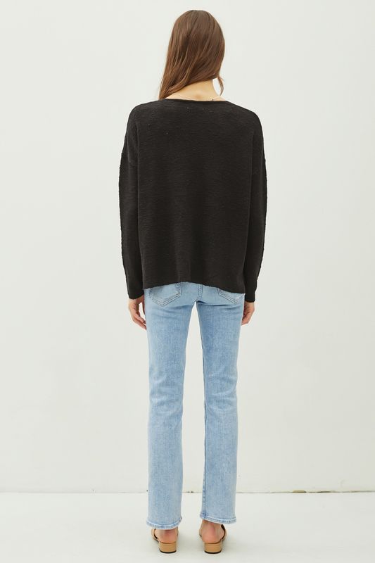 Cassidy V-Neck Sweater - Black