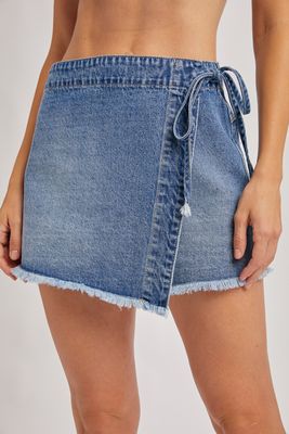 Dolly Denim Wrap Skirt - Light