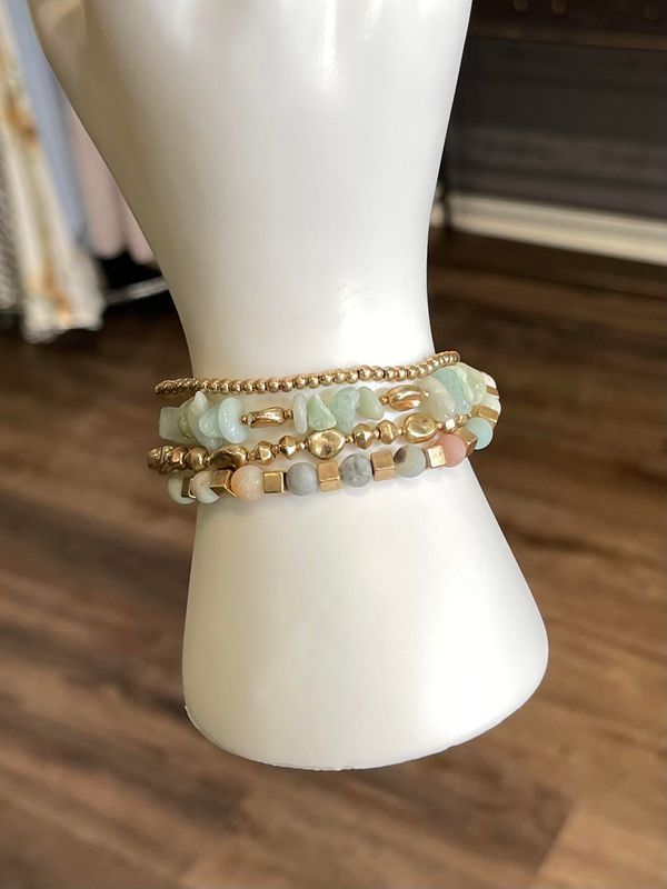 Lt. Blue &amp; Bronze Bead Set