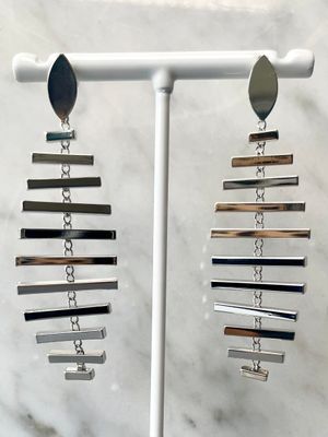 Silver Bar Spiral Earrings
