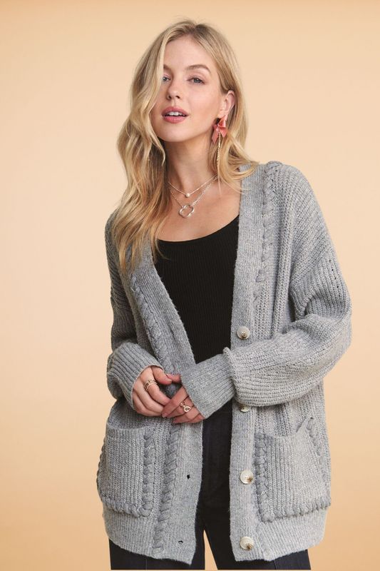 Mandy Sweater Cardigan - Grey