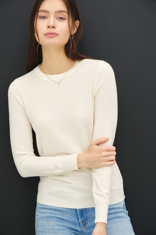 Kim Crew Neck Sweater - Off White
