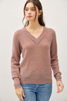 Clarke V-Neck Sweater - Mocha
