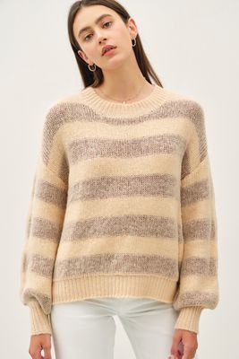 Gracie Wool Striped Sweater - Poppy