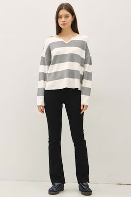 Mira Henley Sweater - H. Grey