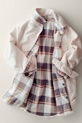 Corduroy Flannel Shacket - Cream