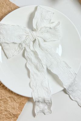 Ruffled Bow Hair Clip