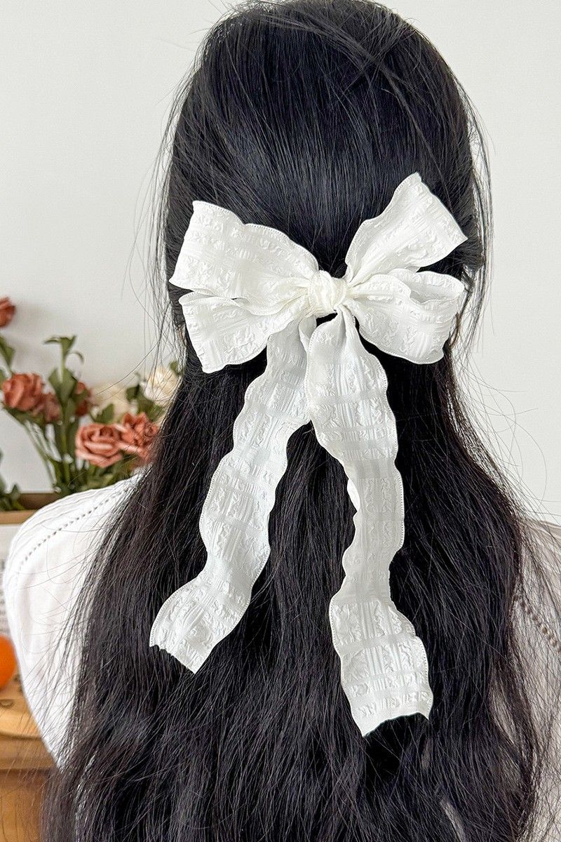 Ruffled Bow Hair Clip