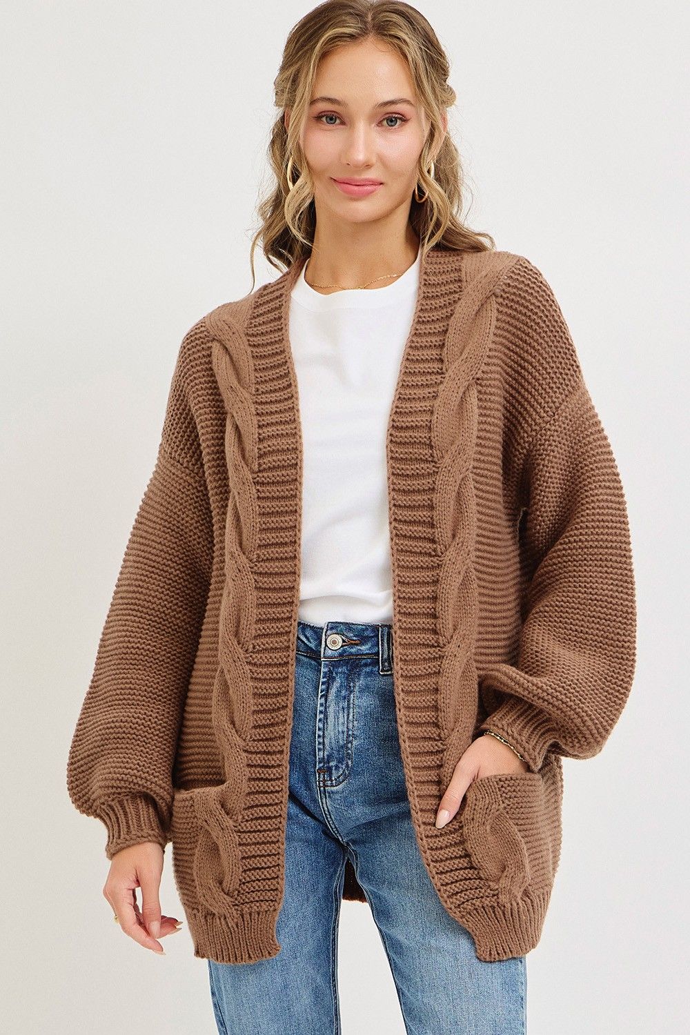 Aleah Chunky Cardigan - Cappuccino 