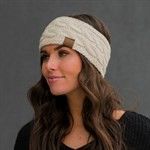 Cable Knit Lined Head Wrap 