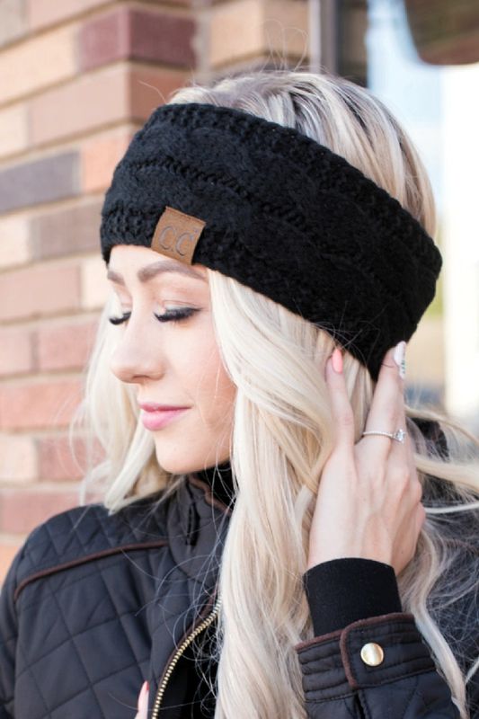 Cable Knit Lined Head Wrap 