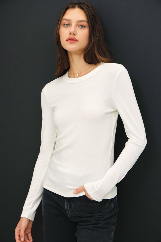 Allie Long Sleeve Knit Top - Ivory