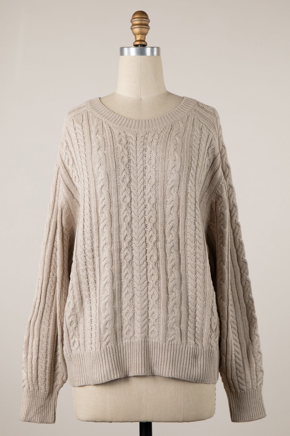 Briella Braid Knit Sweater - Neutral