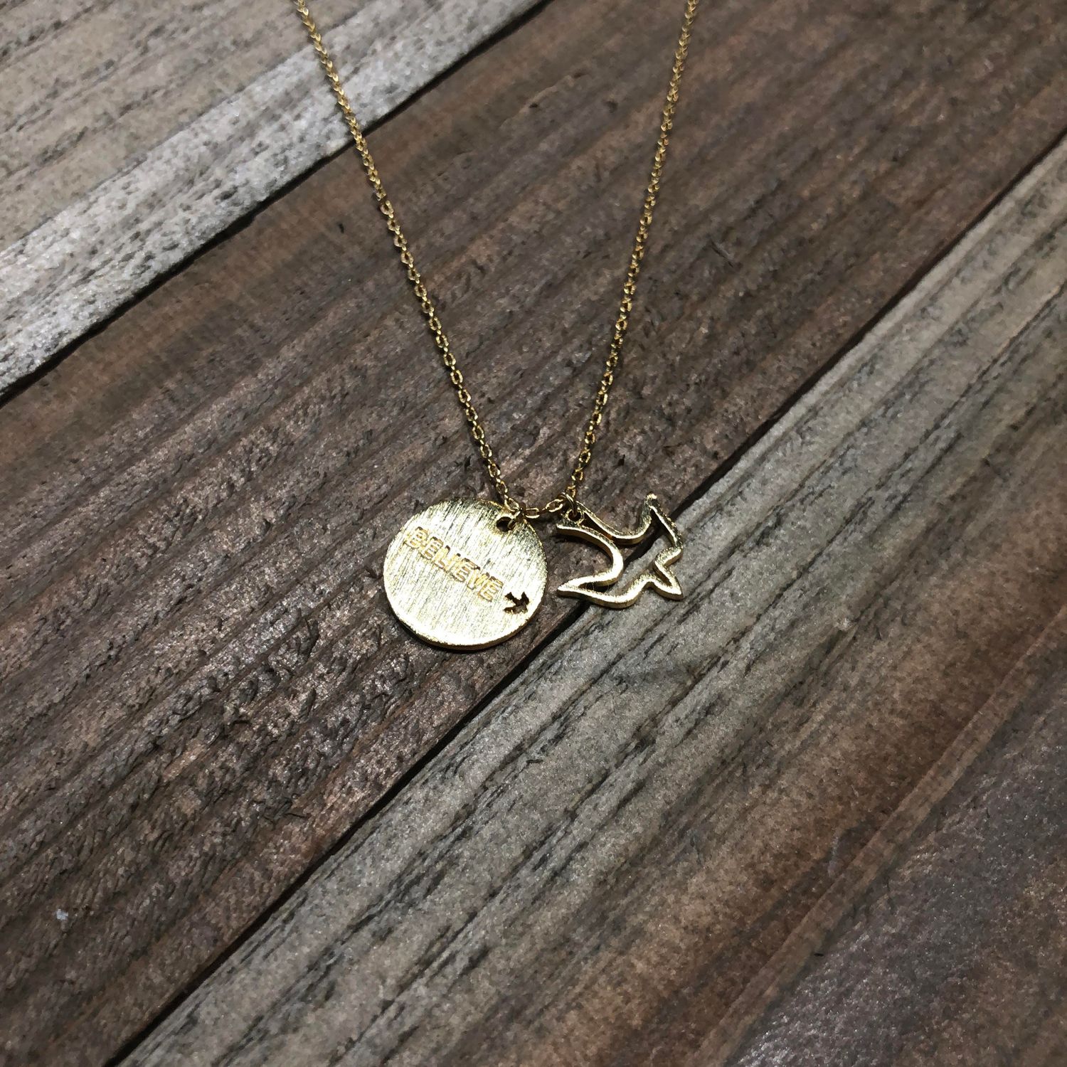 Believe Necklace, Color: Gold