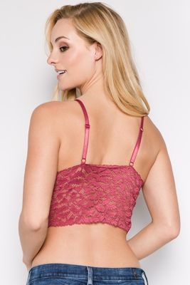 Lace all-in-one Bra and Cami - Raspberry