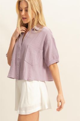 Penelope Sheer V-Neck - Lavender