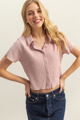 Julie Button Down - Mauve
