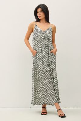 Allie Swing Maxi Dress - Black/Ivory