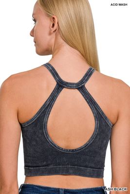 Button V-Neck Tank - Mocha