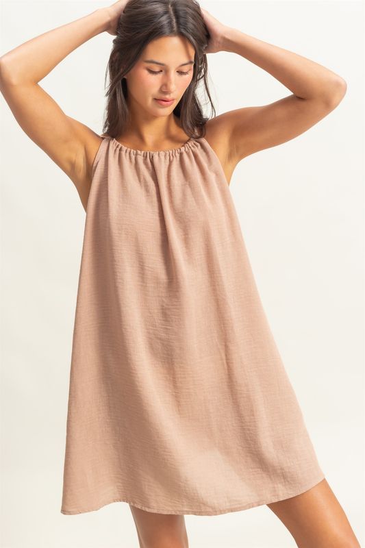 Reece Relaxed Mini Dress - Dark Taupe