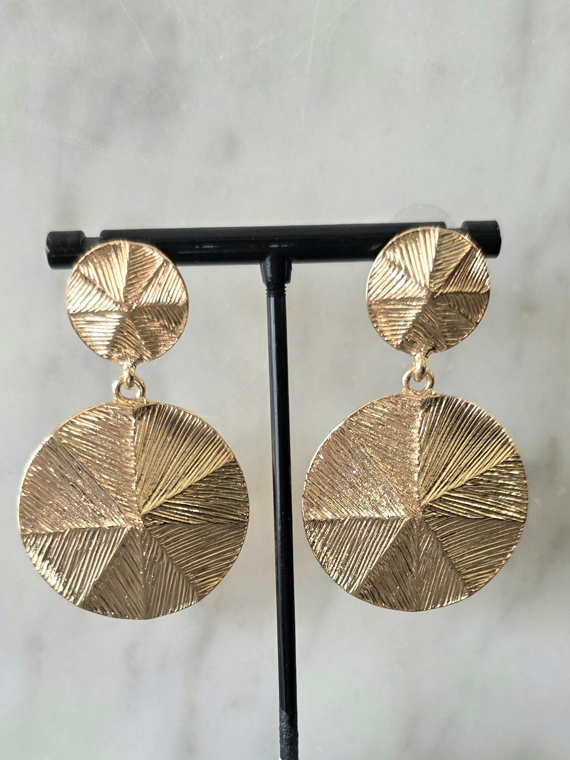 Circle Dangle Line Pattern Earrings