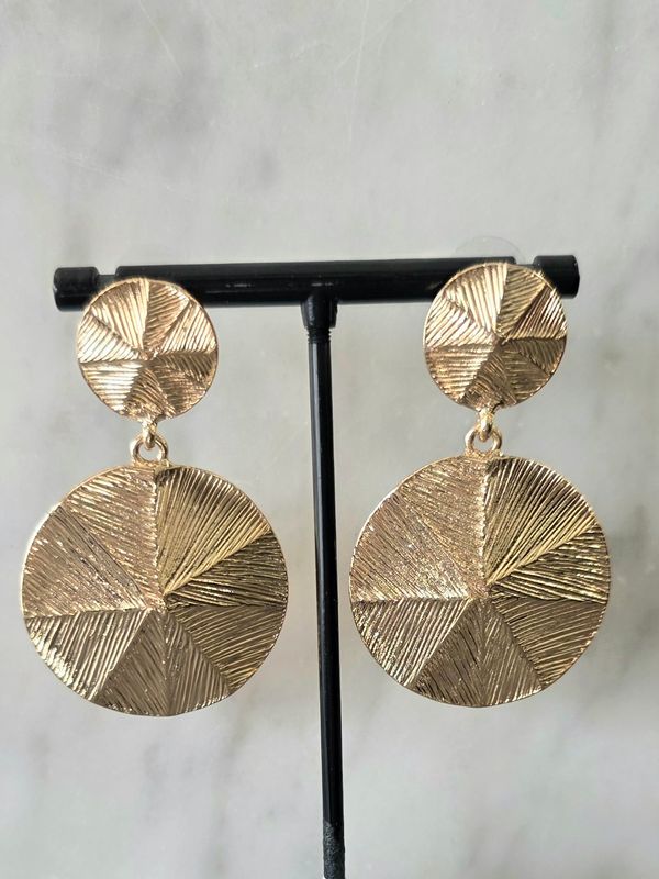 Circle Dangle Line Pattern Earrings