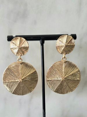 Circle Dangle Line Pattern Earrings