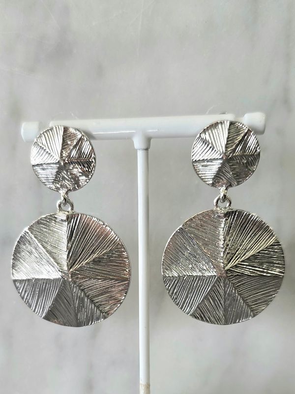 Circle Dangle Line Pattern Earrings