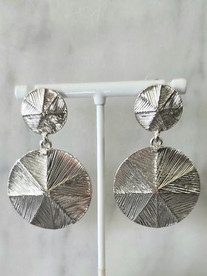 Circle Dangle Line Pattern Earrings