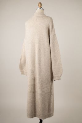 Long Fuzzy Cardigan - Beige