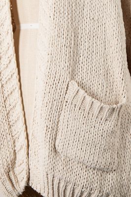 Chunky Chenille Cardigan - Beige