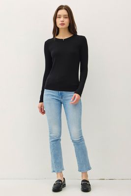 Allie Long Sleeve Knit Top - Black
