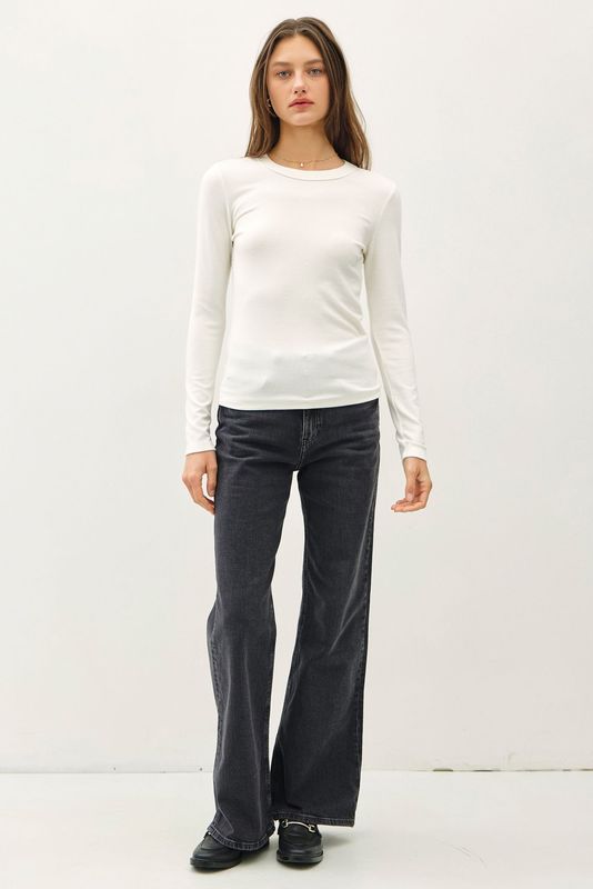 Allie Long Sleeve Knit Top - Ivory