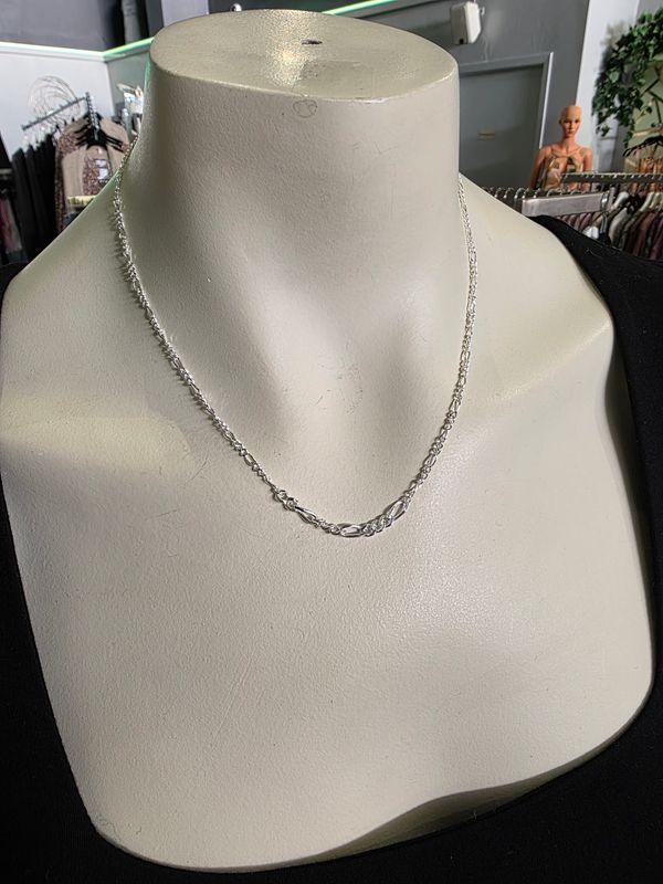Silver 18" Figaro Chain