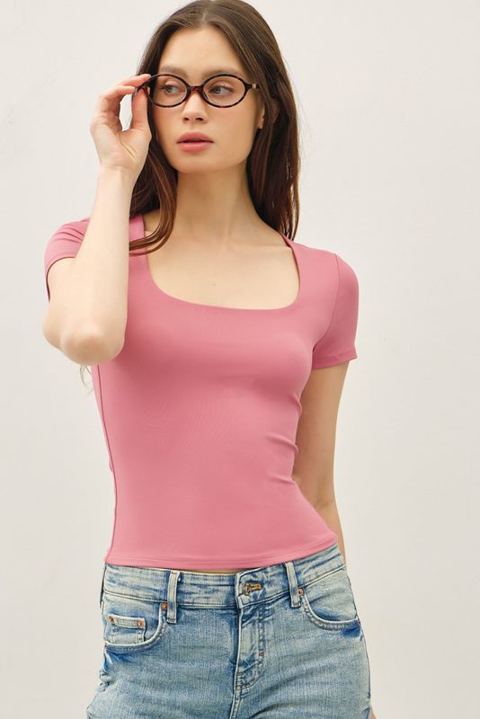 Scoop Neck Silky Matte Tops (Multiple Colors)